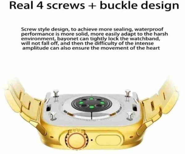 Hk9 Ultra Smart Watch With Metal Golden Strip - UJ Discount Bazar