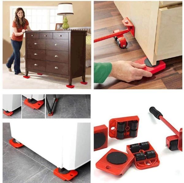 Set of 5 Furniture Lifter Moving Tool (Open Parcel Allowed) - UJ Discount Bazar