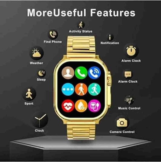 Hk9 Ultra Smart Watch With Metal Golden Strip - UJ Discount Bazar