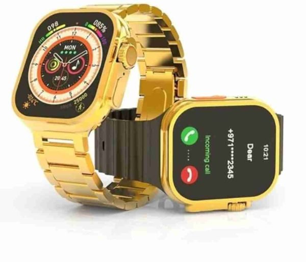 Hk9 Ultra Smart Watch With Metal Golden Strip - UJ Discount Bazar