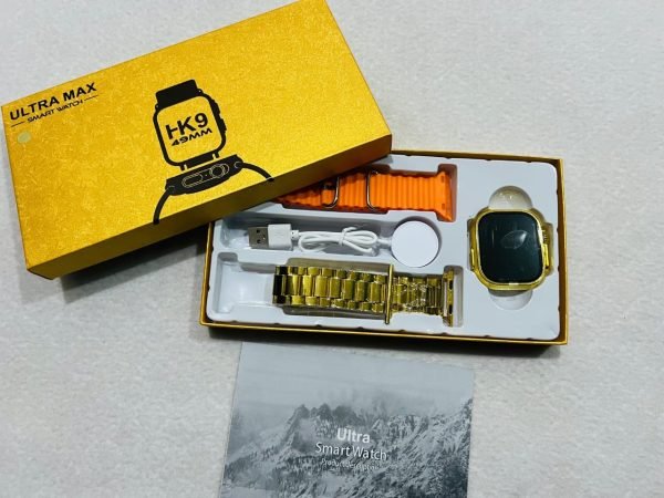 Hk9 Ultra Smart Watch With Metal Golden Strip - UJ Discount Bazar