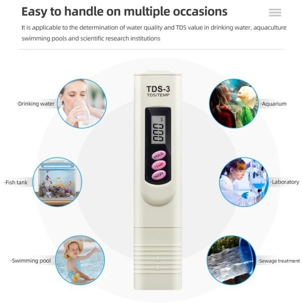 TDS Meter 3 in 1 LCD Digital Water Quality Meter Tester Pen - UJ Discount Bazar